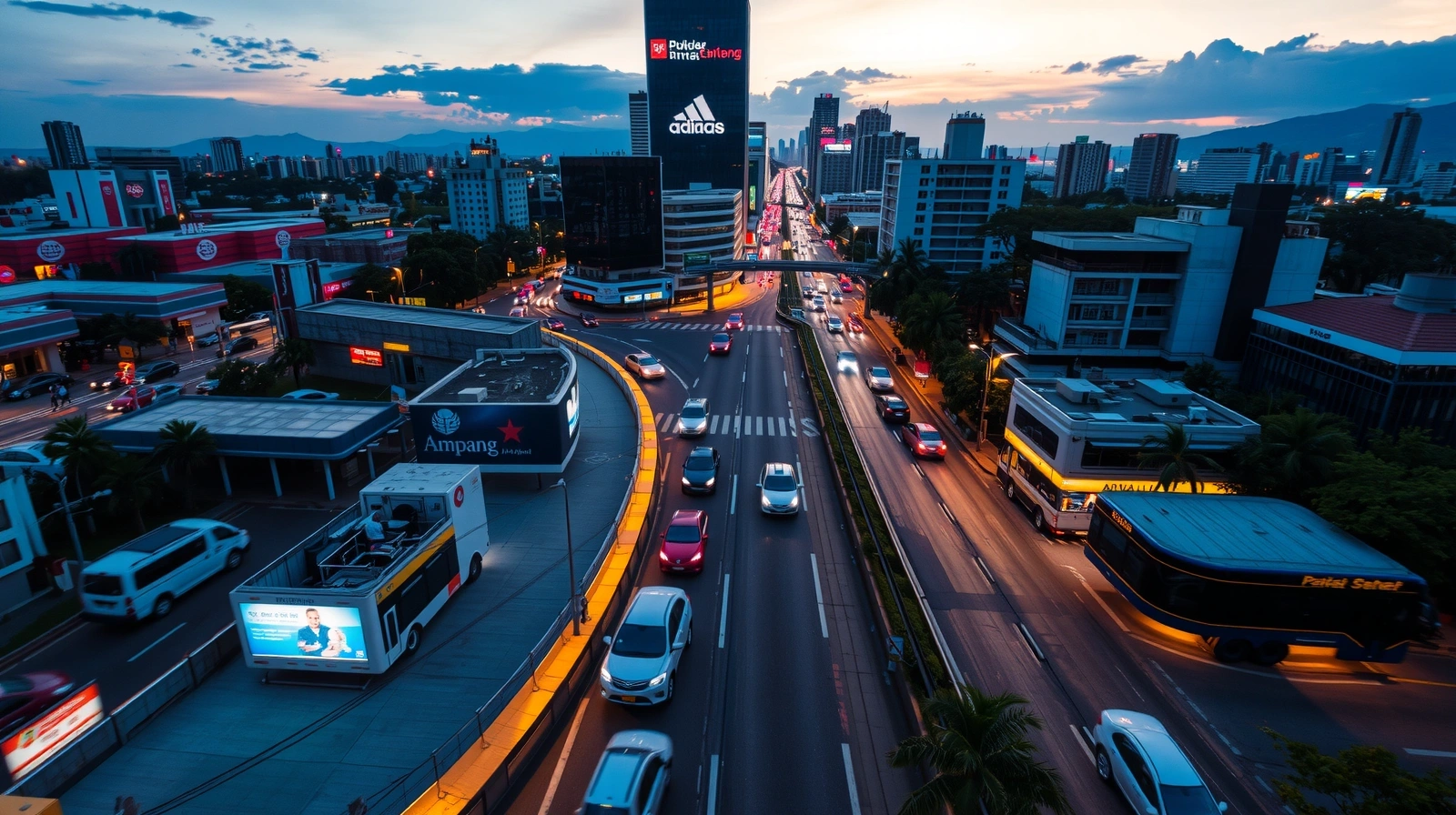 Kuala Lumpur financial district at night